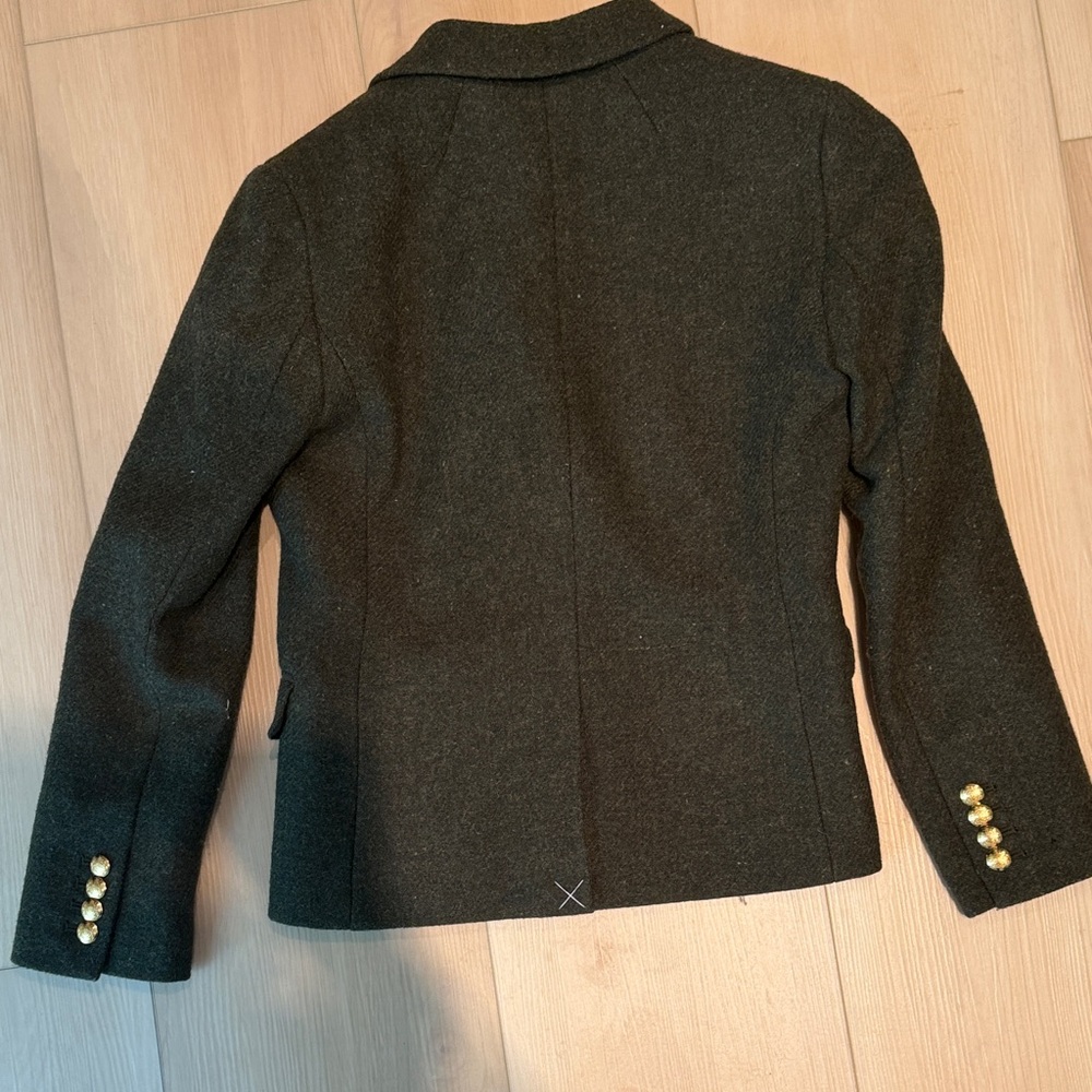 J. Crew Dark Olive Tailored Blazer with Gold Buttons - Picture 5 of 5